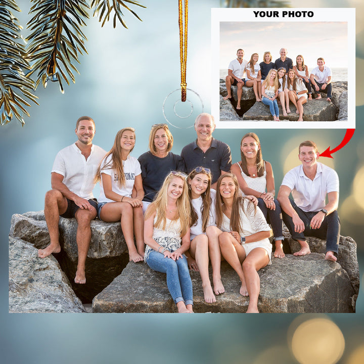 Harmony Within Our Home - Personalized Photo Mica Ornament - Christmas Gift For Family Members