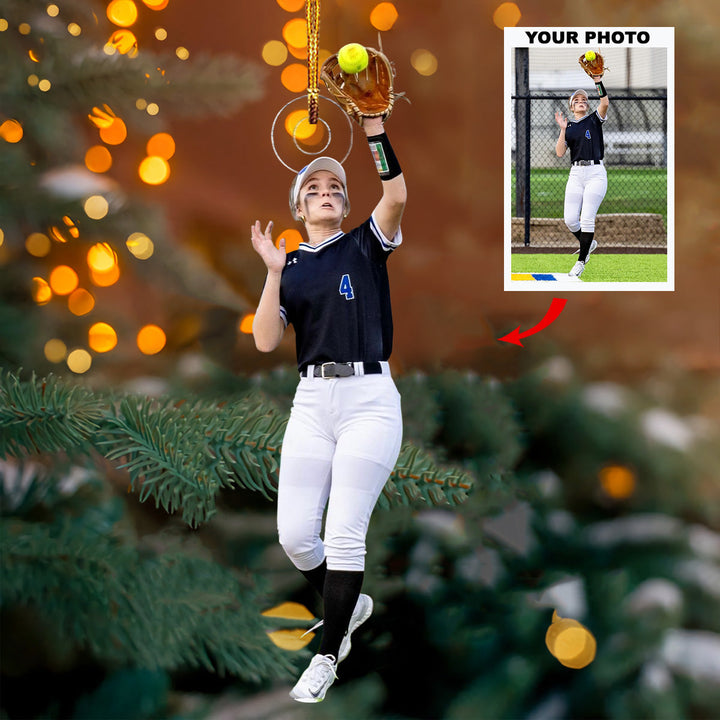 Pitch Perfect - Personalized Photo Mica Ornament - Gift For Baseball Lover, Baseball Player, Family Member
