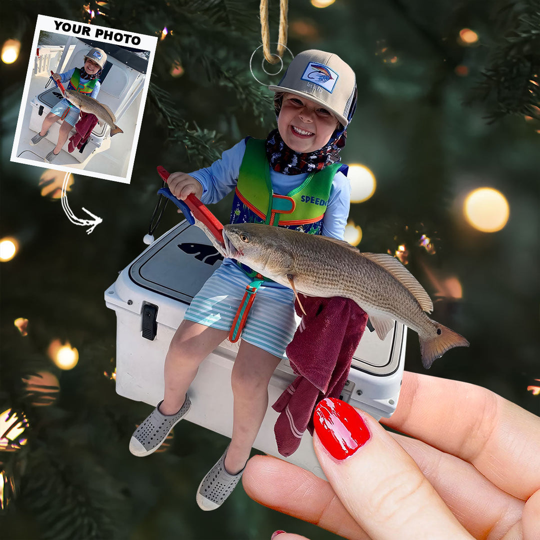 A Big Reward - Personalized Photo Mica Ornament - Christmas Gift For Fishing Lovers