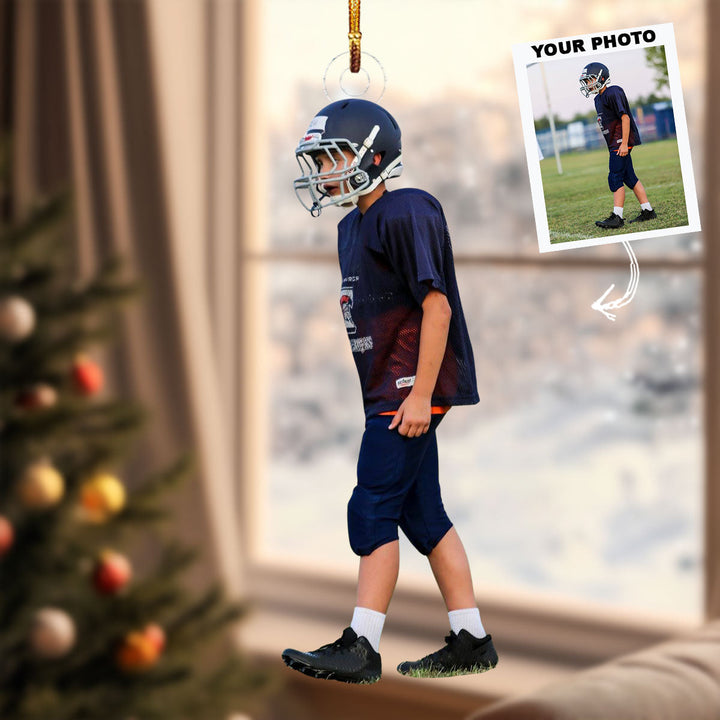 Tiny Rugby Player - Personalized Photo Mica Ornament - Christmas Gift For Rugby Players, Rugby Lovers