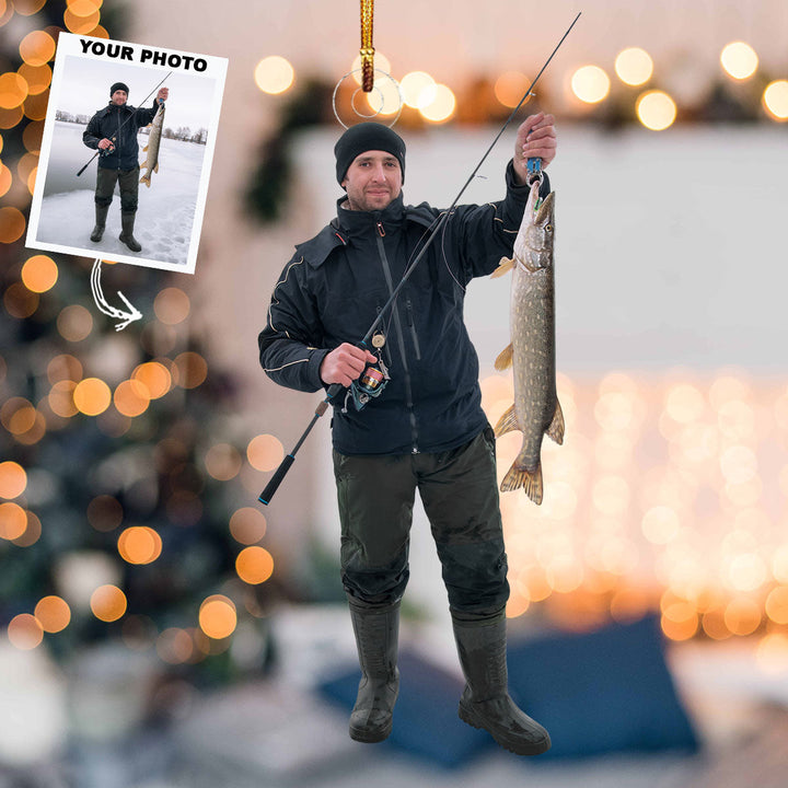 Tide Trackers - Personalized Photo Mica Ornament - Gift For Fishing Lovers, Family Members