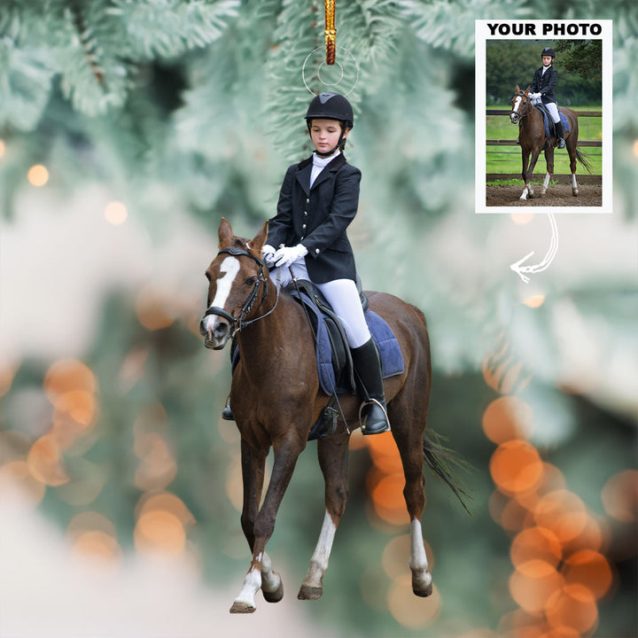 Saddle Spirit - Personalized Photo Mica Ornament - Gift For Rodeo Lovers, Rodeo Players
