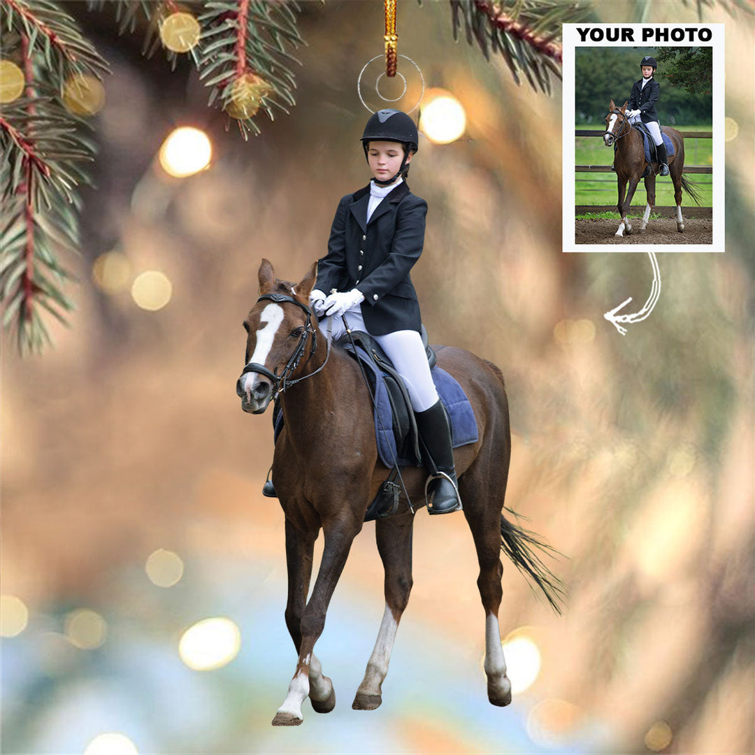 Saddle Spirit - Personalized Photo Mica Ornament - Gift For Rodeo Lovers, Rodeo Players