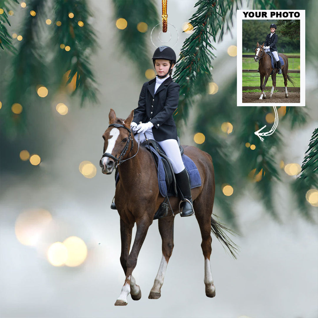 Saddle Spirit - Personalized Photo Mica Ornament - Gift For Rodeo Lovers, Rodeo Players