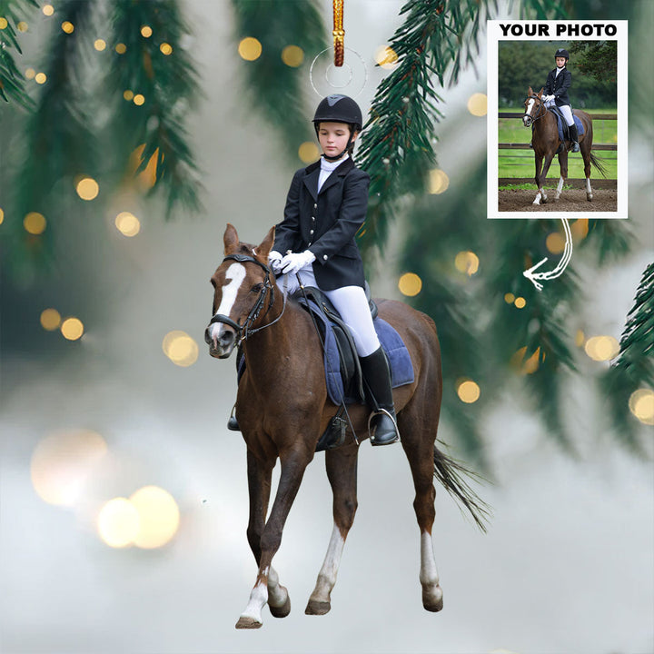 Saddle Spirit - Personalized Photo Mica Ornament - Gift For Rodeo Lovers, Rodeo Players
