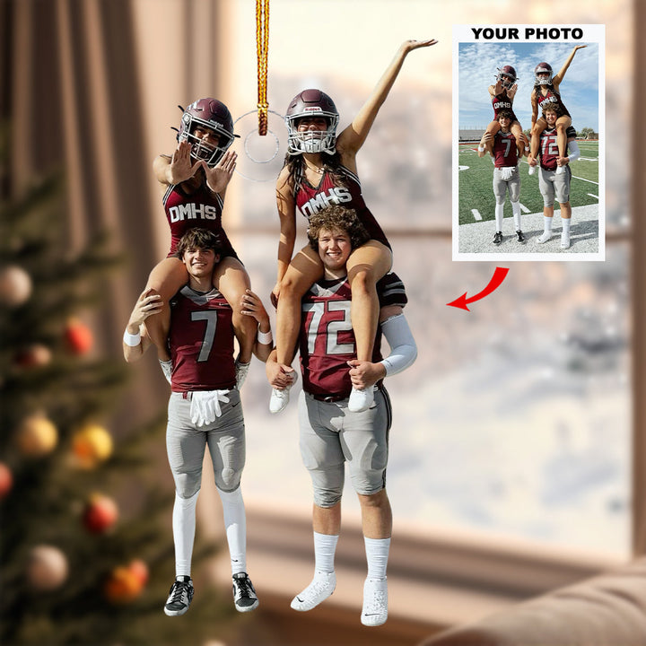 Victory Vibes - Personalized Photo Mica Ornament - Christmas Gift For Cheerleader