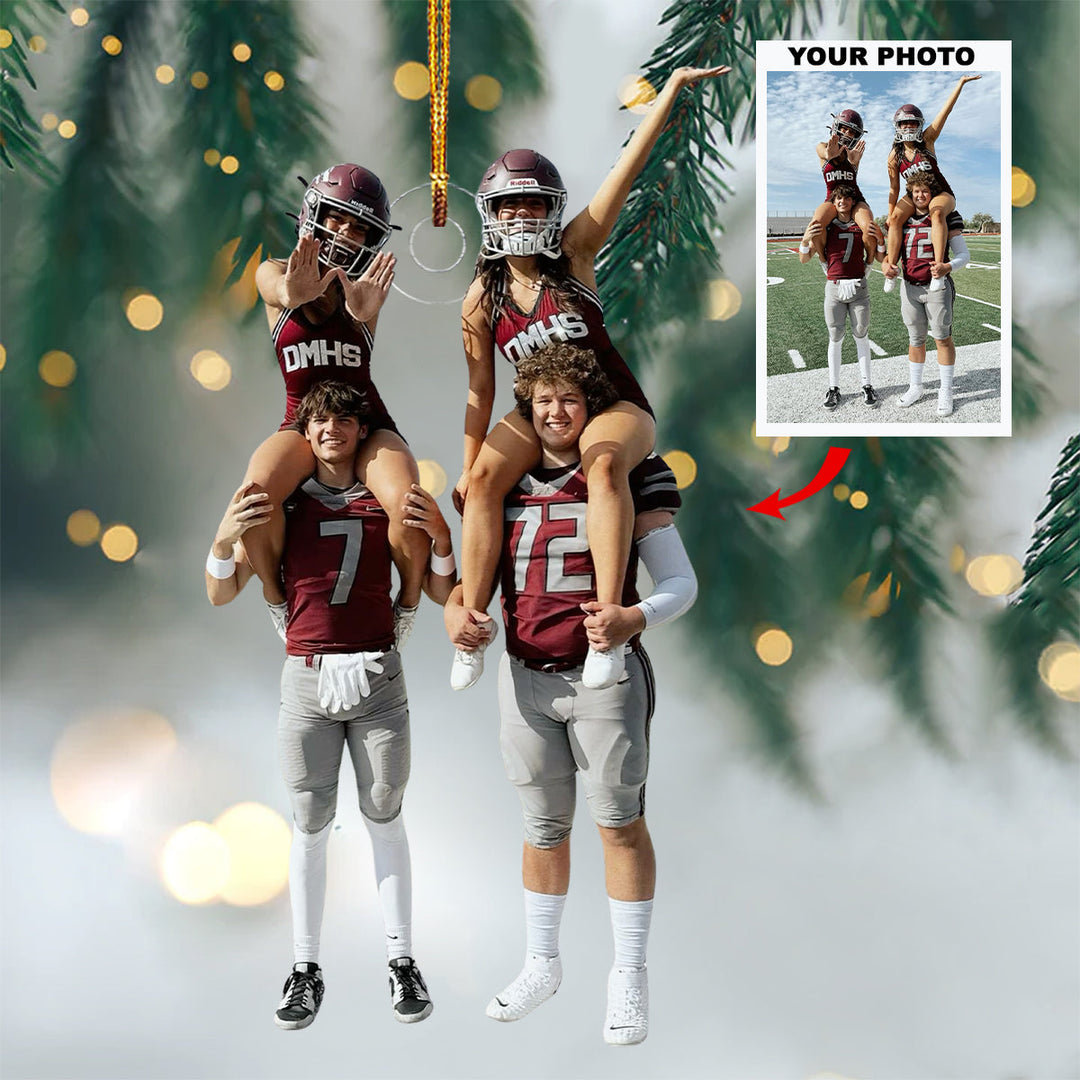 Victory Vibes - Personalized Photo Mica Ornament - Christmas Gift For Cheerleader