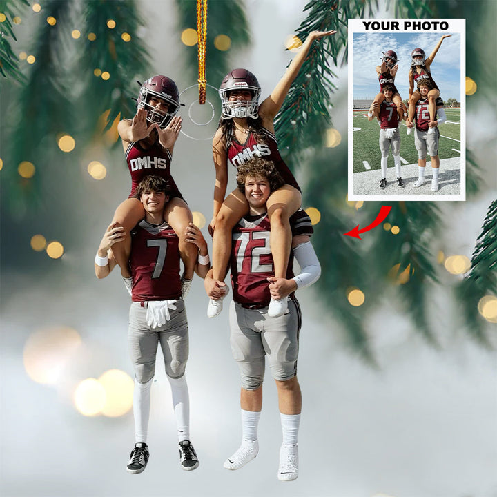 Victory Vibes - Personalized Photo Mica Ornament - Christmas Gift For Cheerleader