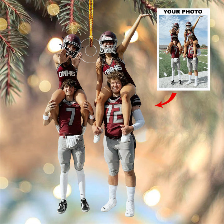 Victory Vibes - Personalized Photo Mica Ornament - Christmas Gift For Cheerleader
