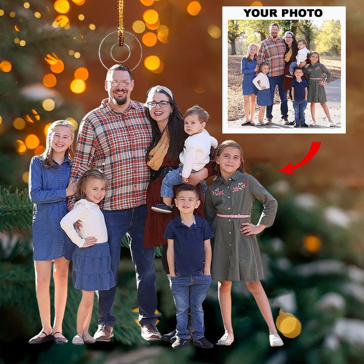 United By Love, Bond By Family - Personalized Photo Mica Ornament - Christmas Gift For Family, Family Members