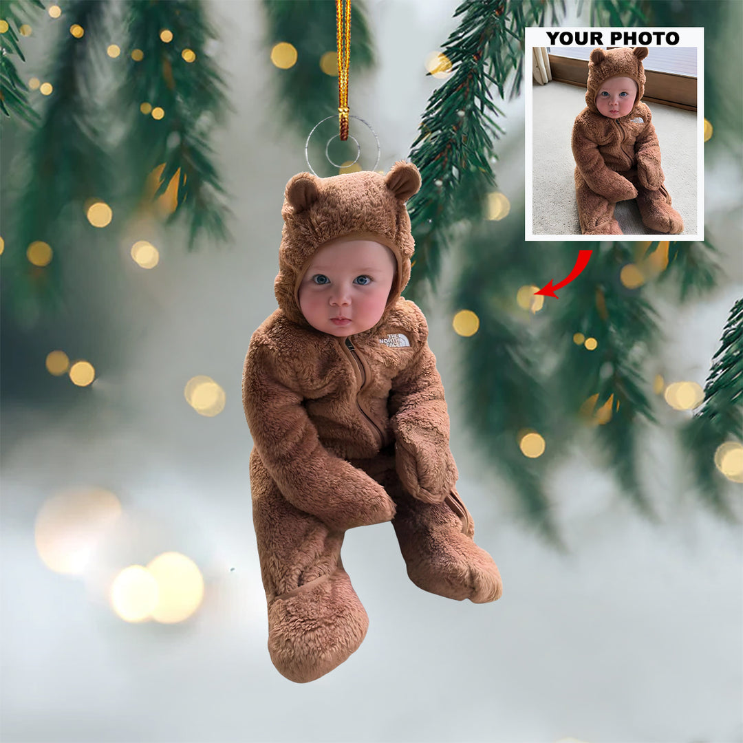 Born to Sparkle - Personalized Photo Mica Ornament - Christmas Gift For Family Members, New Mom, New Dad