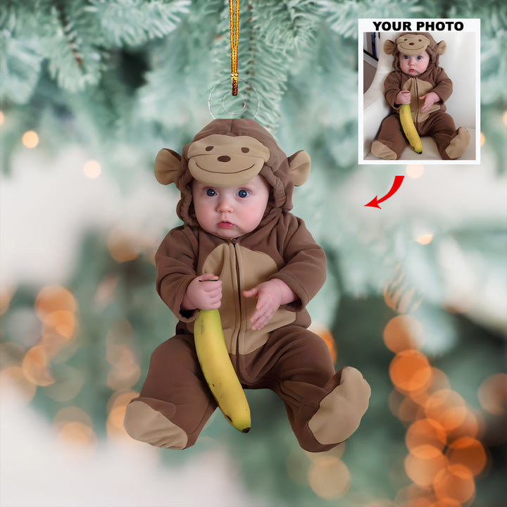 Born to Sparkle - Personalized Photo Mica Ornament - Christmas Gift For Family Members, New Mom, New Dad