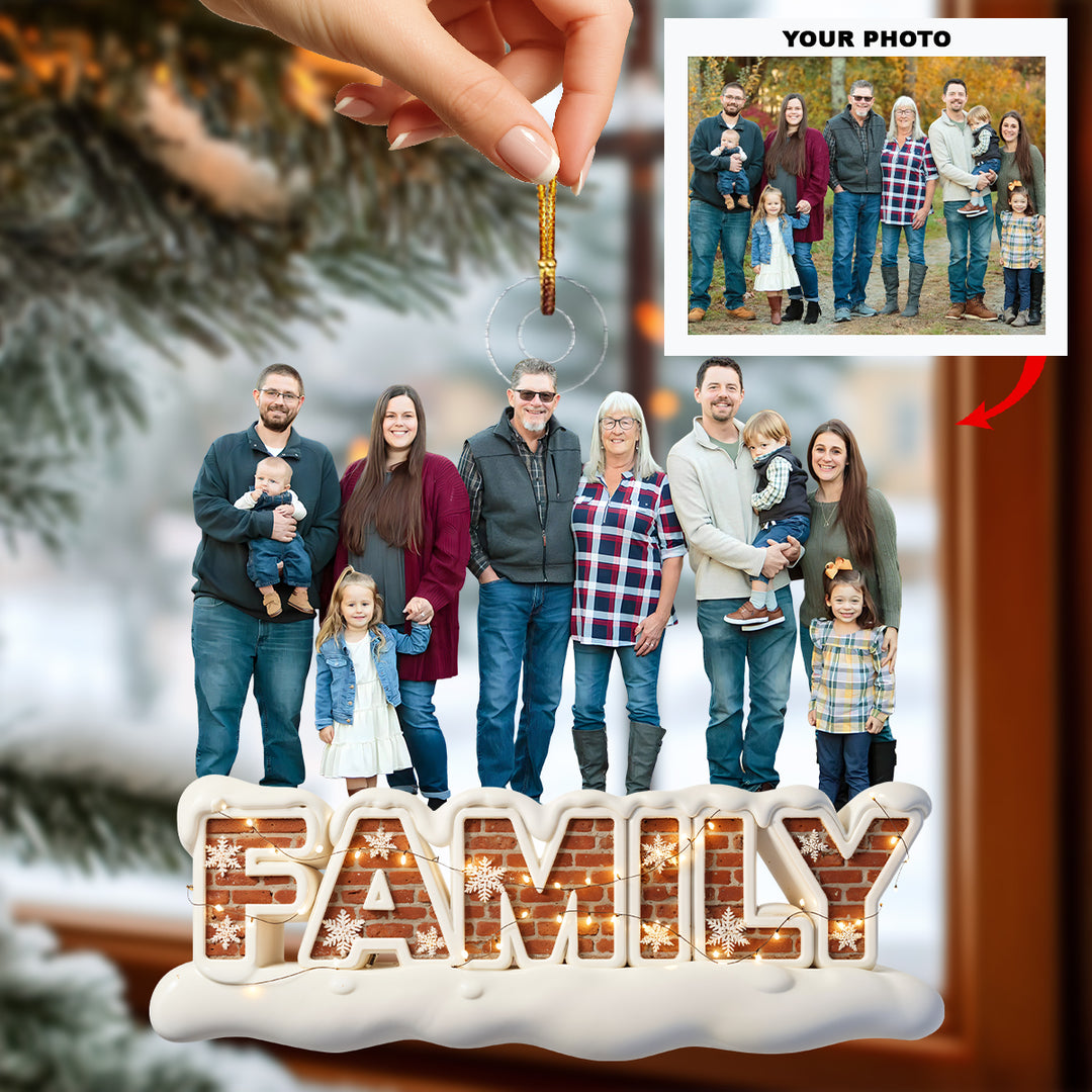 Christmas Is About Family - Customized Photo Ornament - Christmas Gift For Family Members UPL0LDH006