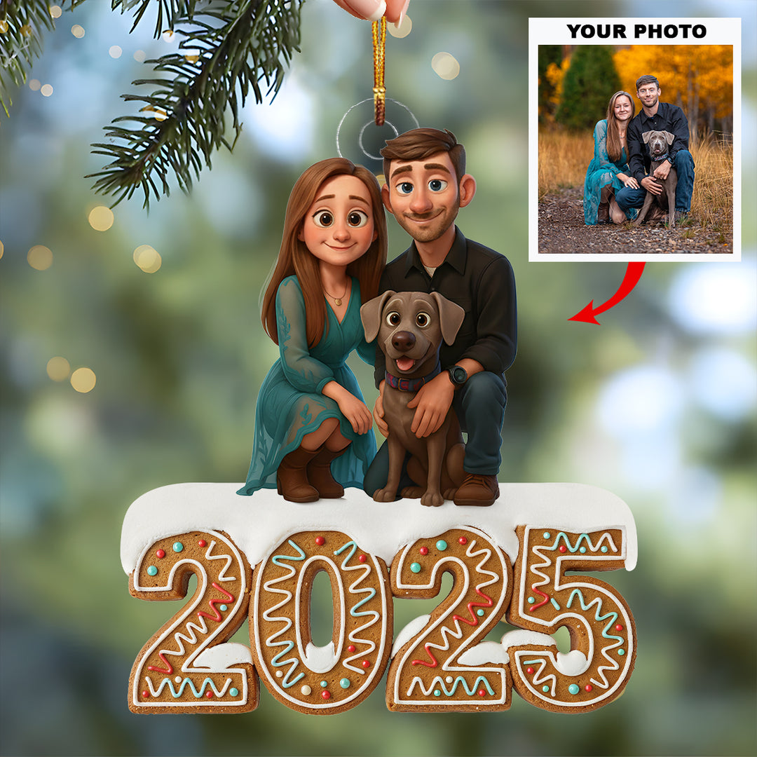 Made of Love 2025 - Personalized Photo Mica Ornament - Christmas Gift For Family Members UPL0LDH010