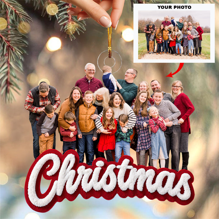Christmas is Gathering - Personalized Photo Mica Ornament - Christmas Gift For Family Members UPL0LDH009