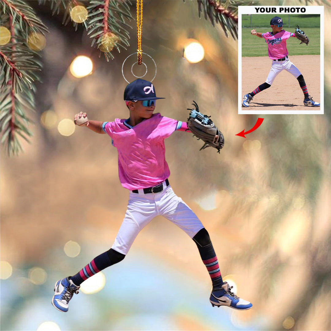 Merry Grand Slam - Personalized Photo Mica Ornament - Christmas Gift For Sports Lovers