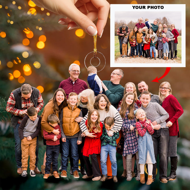 Family Love Forever - Personalized Photo Mica Ornament - Christmas Gift For Family Members