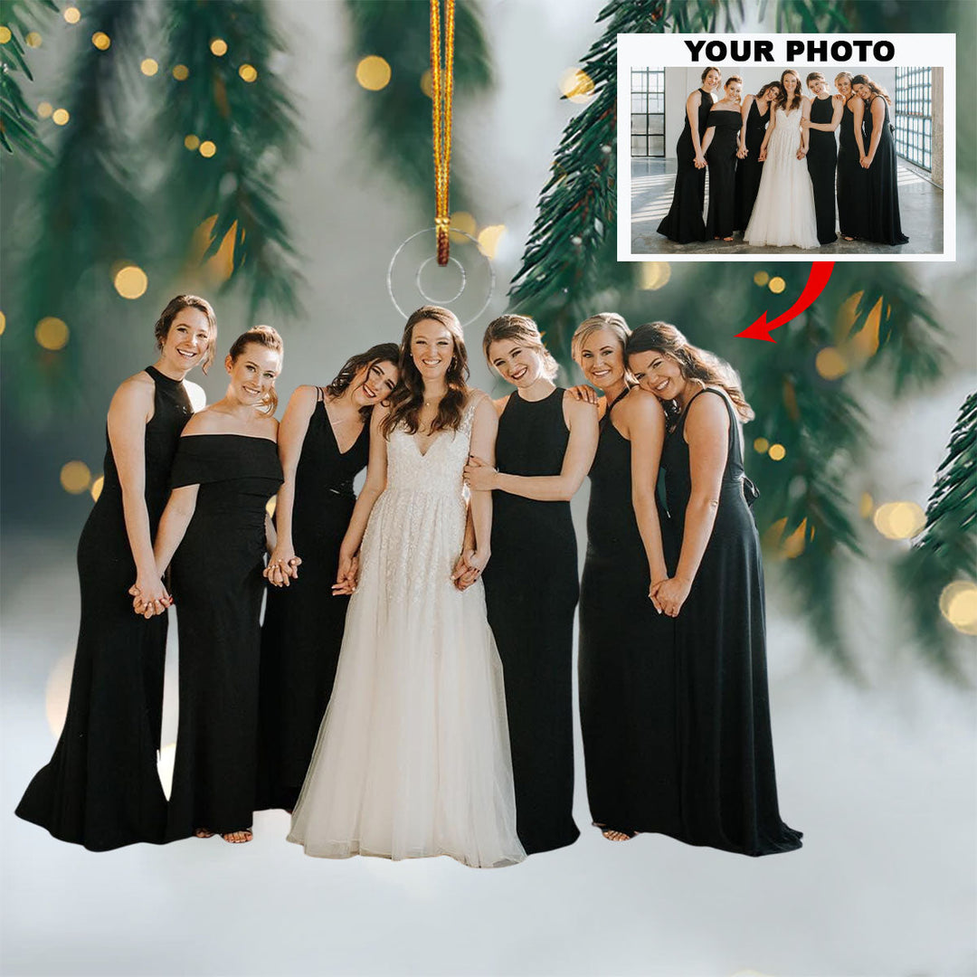 Cheers to love - Personalized Photo Mica Ornament - Christmas, Anniversary Gift For Couple, Wedding Couple