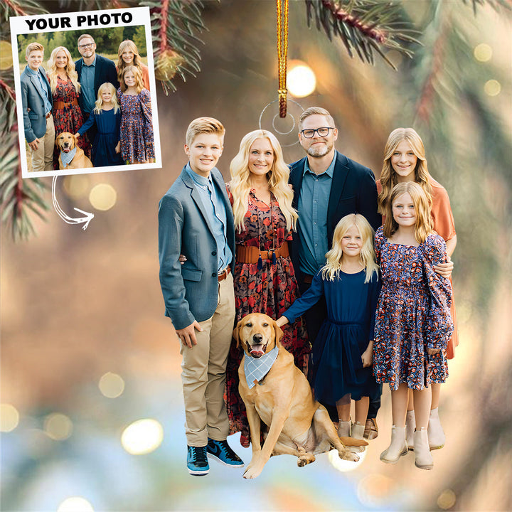 Customized Photo Ornament Family Christmas - Personalized Photo Mica Ornament