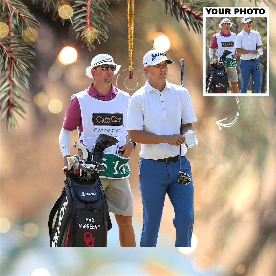 Tournament Duo - Personalized Photo Mica Ornament - Christmas Gift For Sport Lovers, Golf Lovers