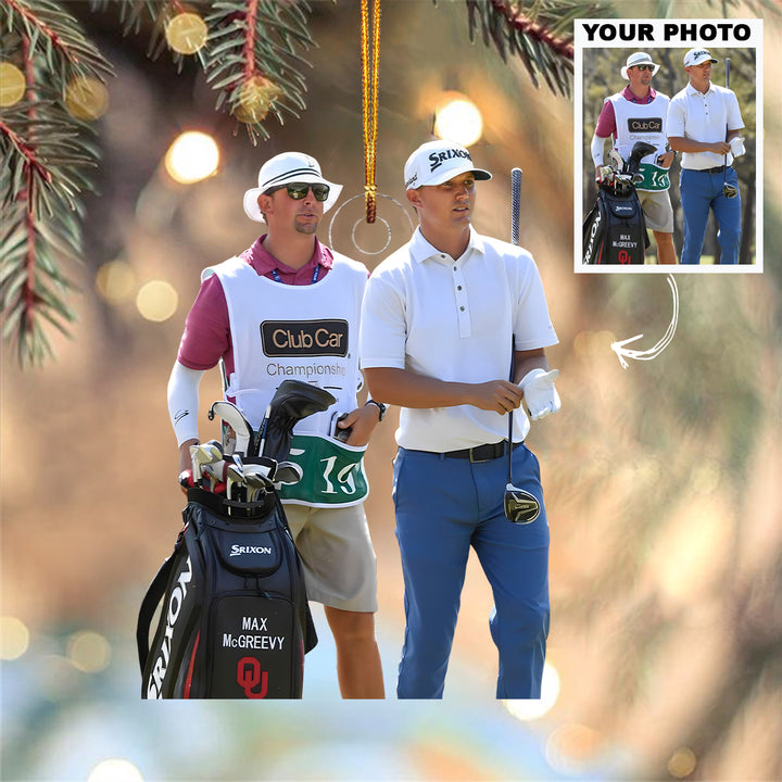 Tournament Duo - Personalized Photo Mica Ornament - Christmas Gift For Sport Lovers, Golf Lovers