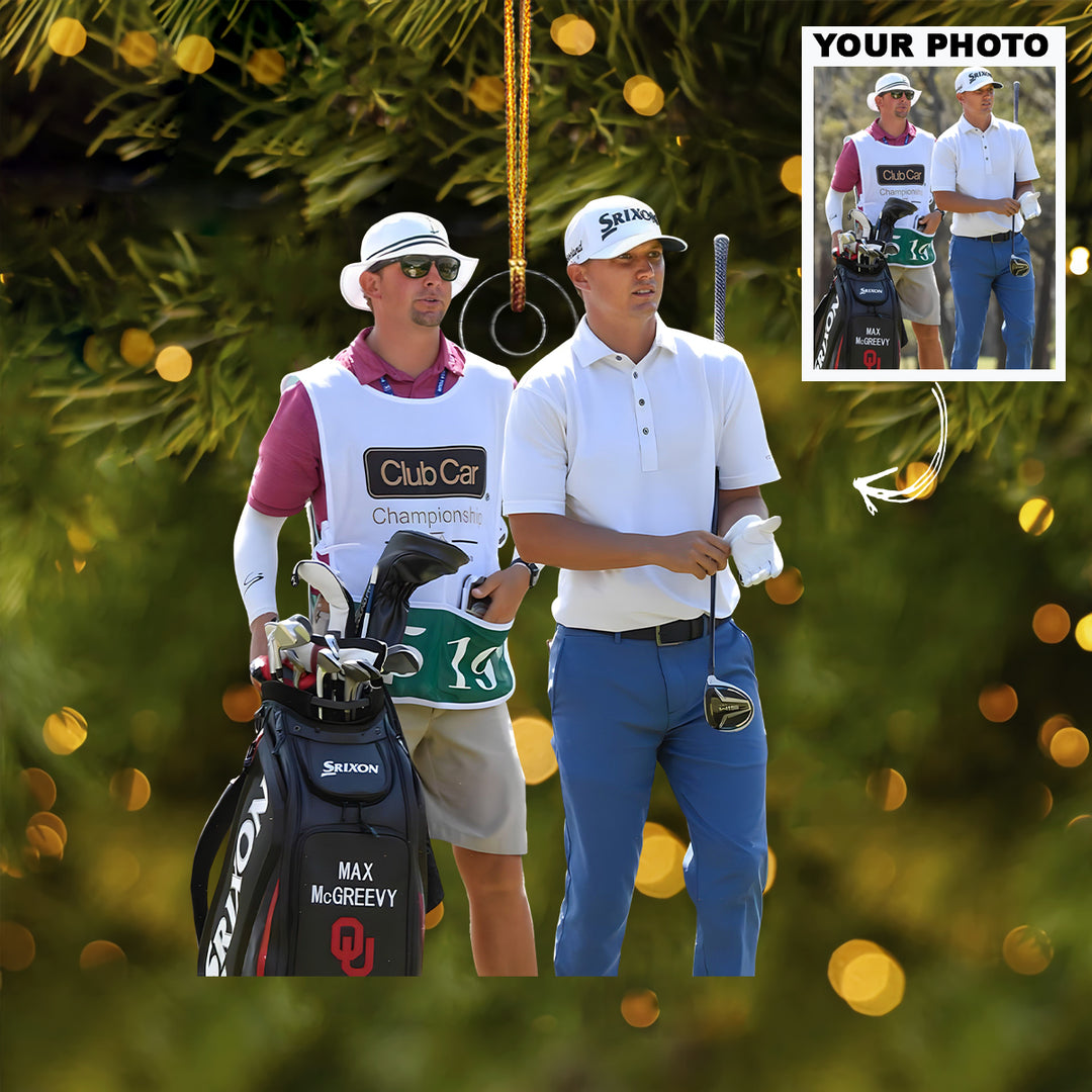 Tournament Duo - Personalized Photo Mica Ornament - Christmas Gift For Sport Lovers, Golf Lovers