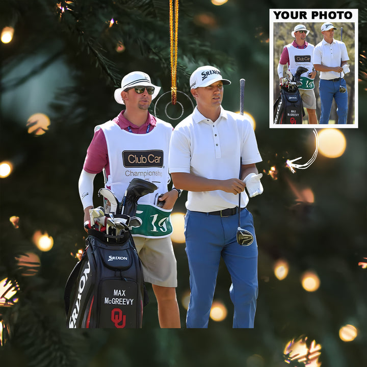 Tournament Duo - Personalized Photo Mica Ornament - Christmas Gift For Sport Lovers, Golf Lovers