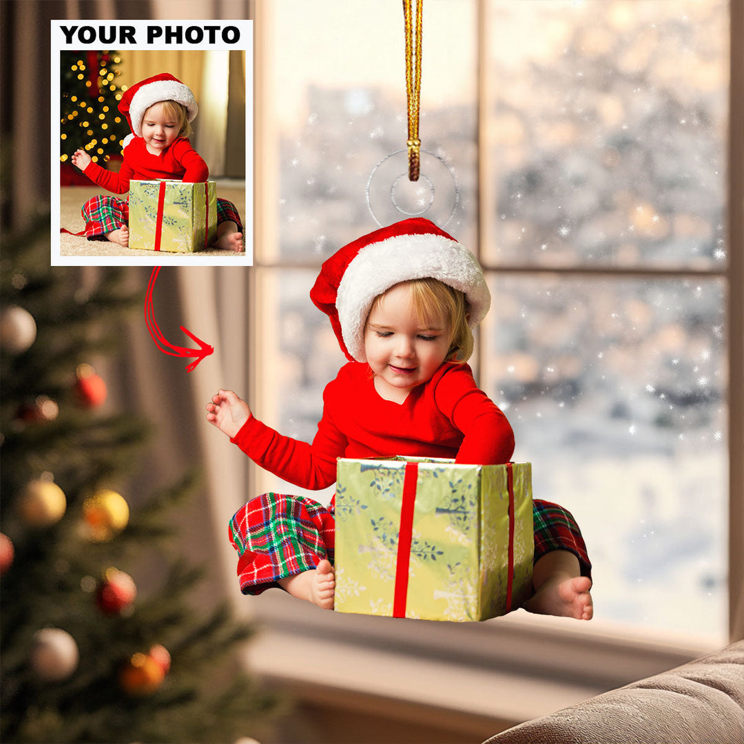 Tiny Joy - Personalized Photo Mica Ornament - Christmas Gift For Baby, Family Members