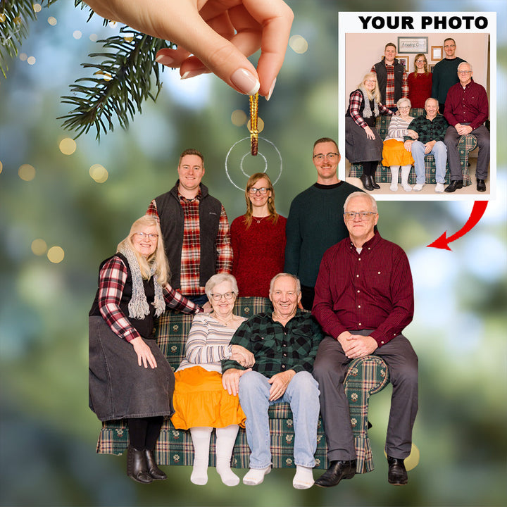 Always United In Love - Personalized Photo Mica Ornament - Christmas Gift For Family Members