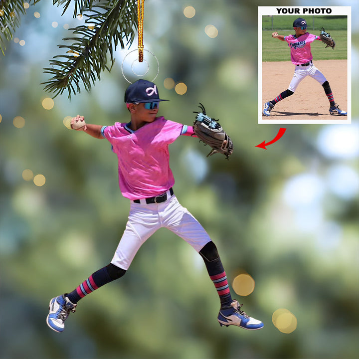 Merry Grand Slam - Personalized Photo Mica Ornament - Christmas Gift For Sports Lovers