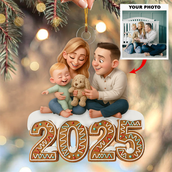 Made of Love 2025 - Personalized Photo Mica Ornament - Christmas Gift For Family Members UPL0LDH010