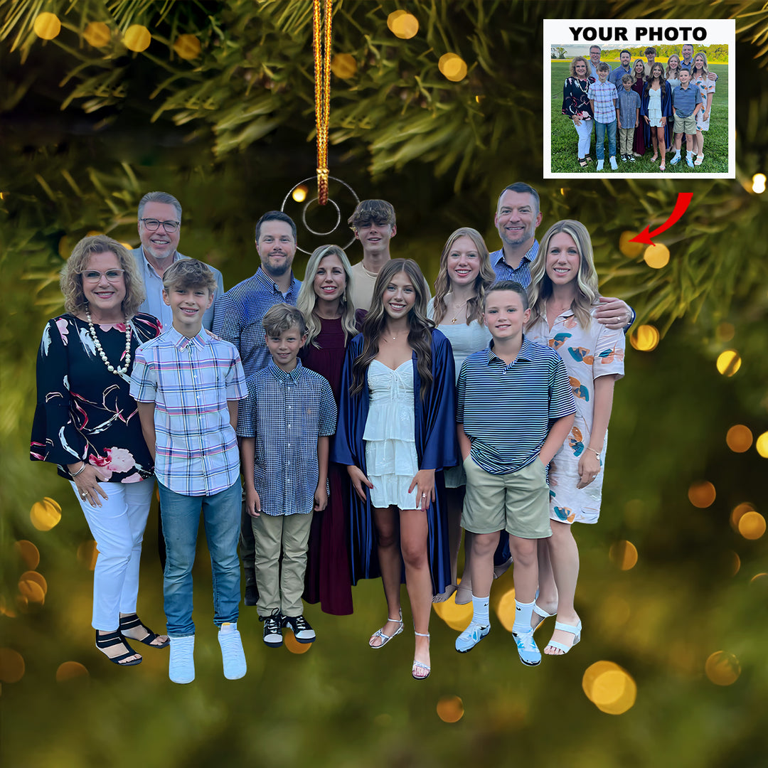 Our Family Moment - Personalized Photo Mica Ornament - Christmas Gift For Family Members