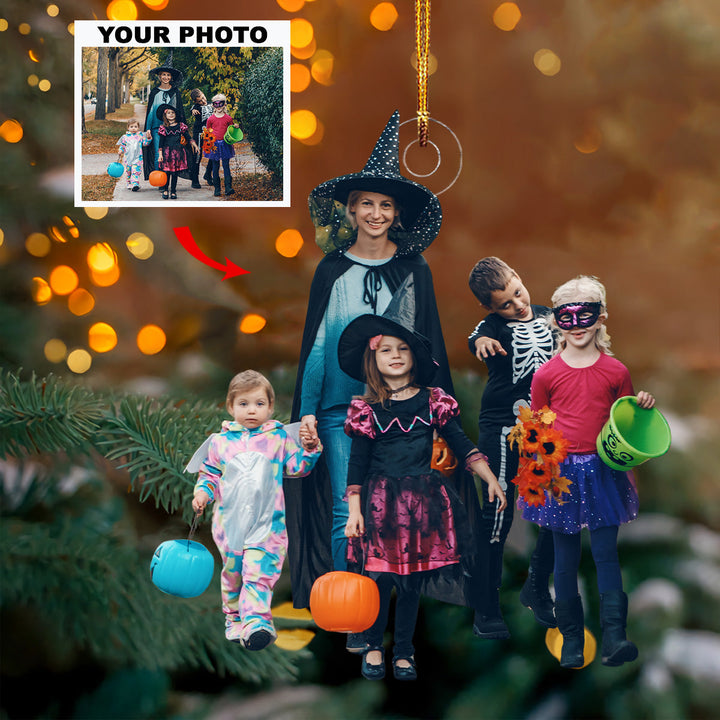 Halloween Memories - Personalized Photo Mica Ornament - Gift For Family, Family Members