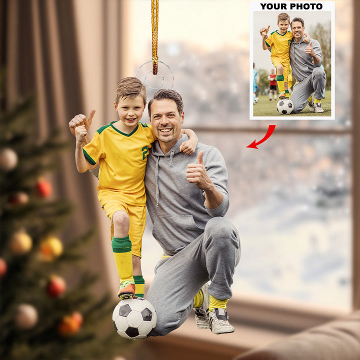I Love Football - Personalized Photo Mica Ornament - Christmas Gift For Sport Lovers