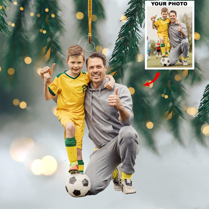 I Love Football - Personalized Photo Mica Ornament - Christmas Gift For Sport Lovers