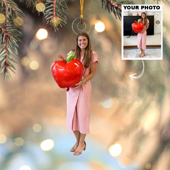 Nurturing Minds - Personalized Photo Mica Ornament - Christmas Gift For Teachers