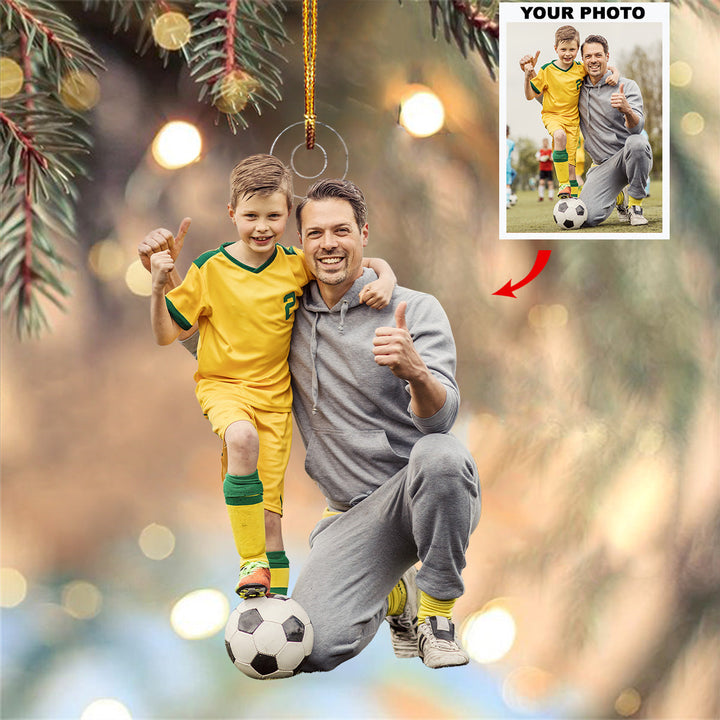 I Love Football - Personalized Photo Mica Ornament - Christmas Gift For Sport Lovers
