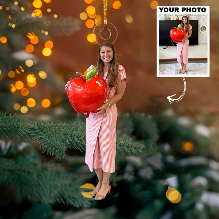 Nurturing Minds - Personalized Photo Mica Ornament - Christmas Gift For Teachers