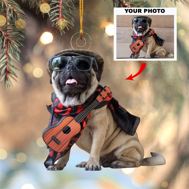 Funny Dog - Personalized Photo Mica Ornament - Christmas Gift For Dog Dad, Dog Mom, Cat Dad, Cat Mom