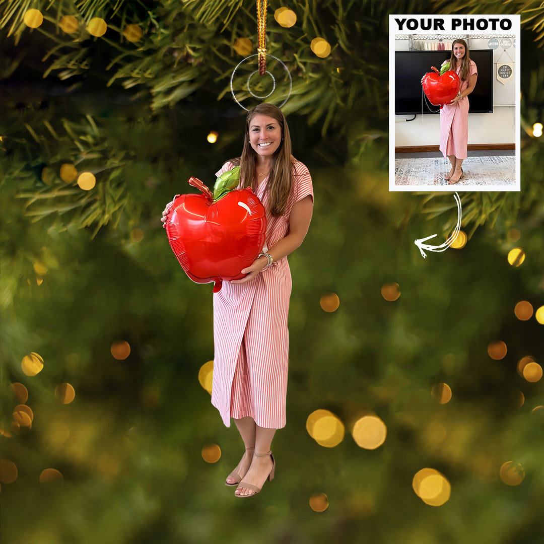 Nurturing Minds - Personalized Photo Mica Ornament - Christmas Gift For Teachers
