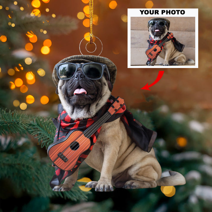 Funny Dog - Personalized Photo Mica Ornament - Christmas Gift For Dog Dad, Dog Mom, Cat Dad, Cat Mom