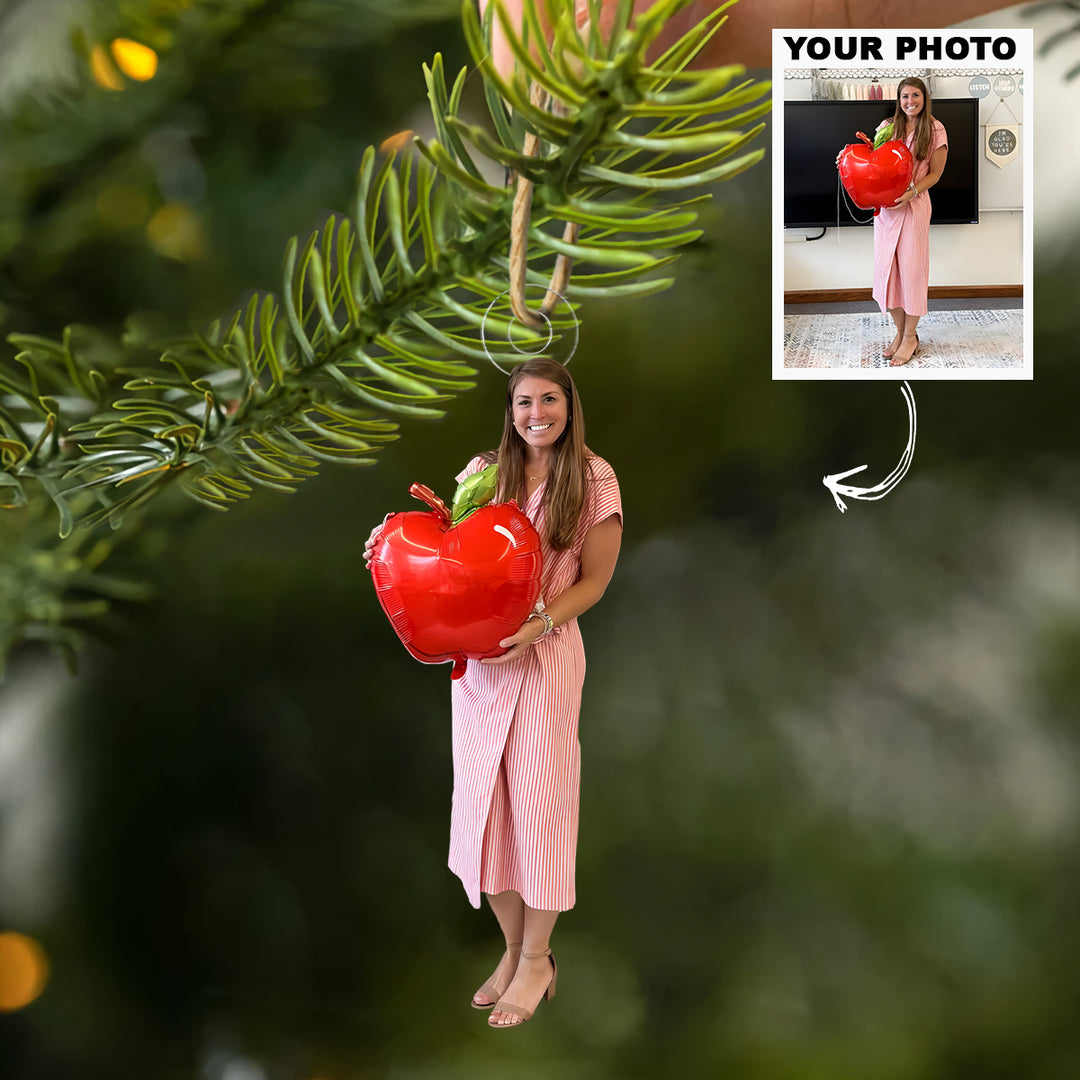 Nurturing Minds - Personalized Photo Mica Ornament - Christmas Gift For Teachers
