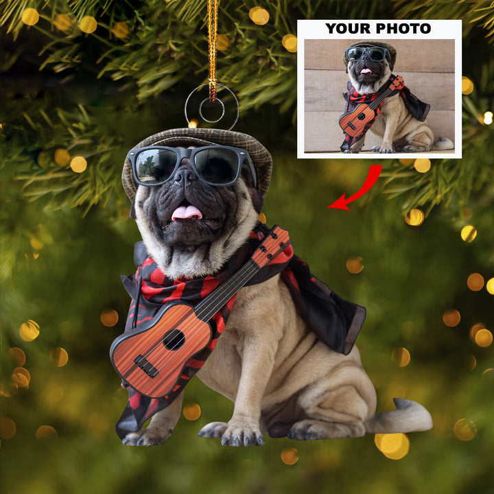 Funny Dog - Personalized Photo Mica Ornament - Christmas Gift For Dog Dad, Dog Mom, Cat Dad, Cat Mom