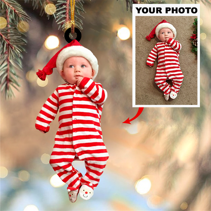Customized Your Photo Ornament  - Personalized Photo Mica Ornament - Christmas Gifts For Family Member