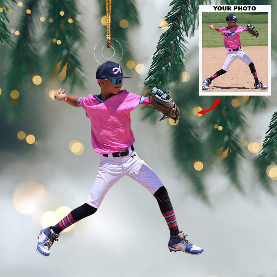 Merry Grand Slam - Personalized Photo Mica Ornament - Christmas Gift For Sports Lovers