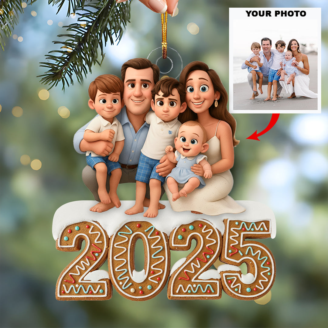 Made of Love 2025 - Personalized Photo Mica Ornament - Christmas Gift For Family Members UPL0LDH010