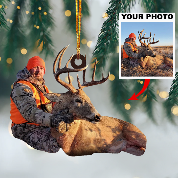 I Love Being A Hunter - Personalized Photo Mica Ornament - Christmas Gift For Hunting Lover