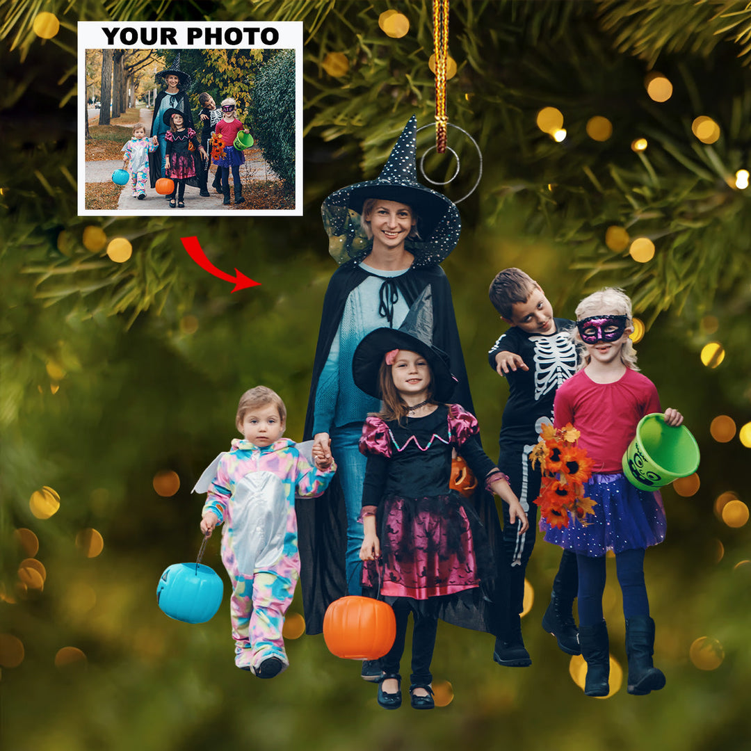 Halloween Memories - Personalized Photo Mica Ornament - Gift For Family, Family Members