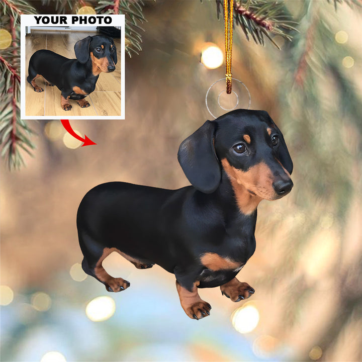 Our Wiener Wonderland - Personalized Photo Mica Ornament - Christmas Gift For Dog Lover, Dog Mom, Dog Dad