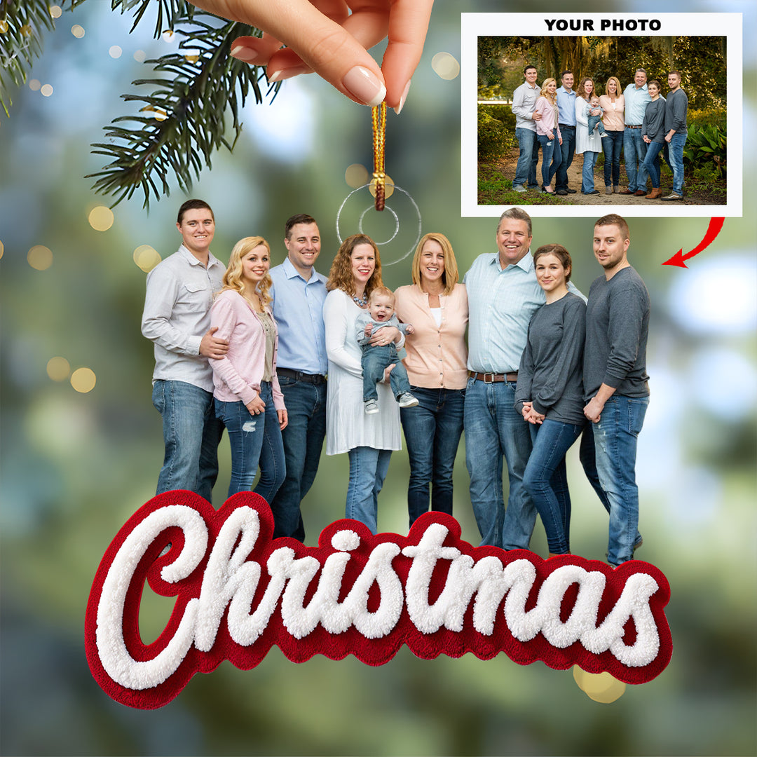 Christmas is Gathering - Personalized Photo Mica Ornament - Christmas Gift For Family Members UPL0LDH009